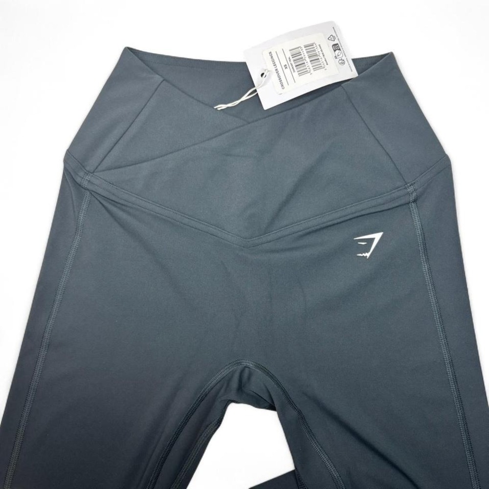 Gymshark Crossover Leggings Darkest Teal XS High Waisted Workout Athleisure NWT - Picture 4 of 7